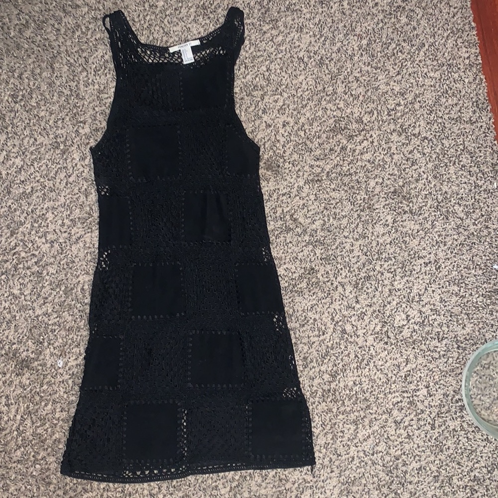 Black Patchwork Mini Dress - image 1